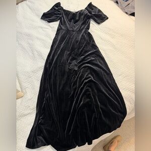 Elegant Black Velvet Dress